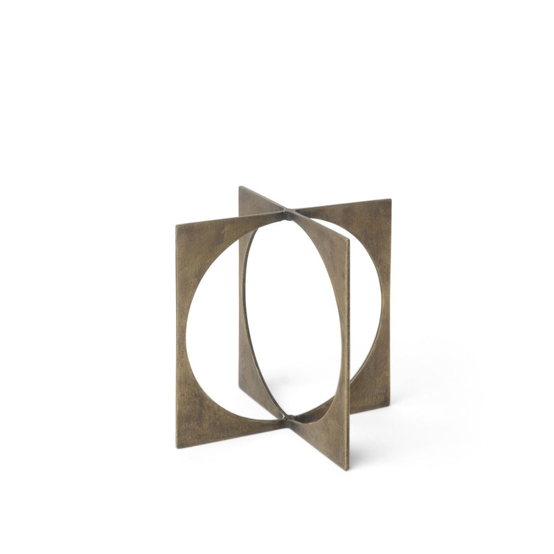 Burnished Circle Square Sculpture (392461) - Gold
