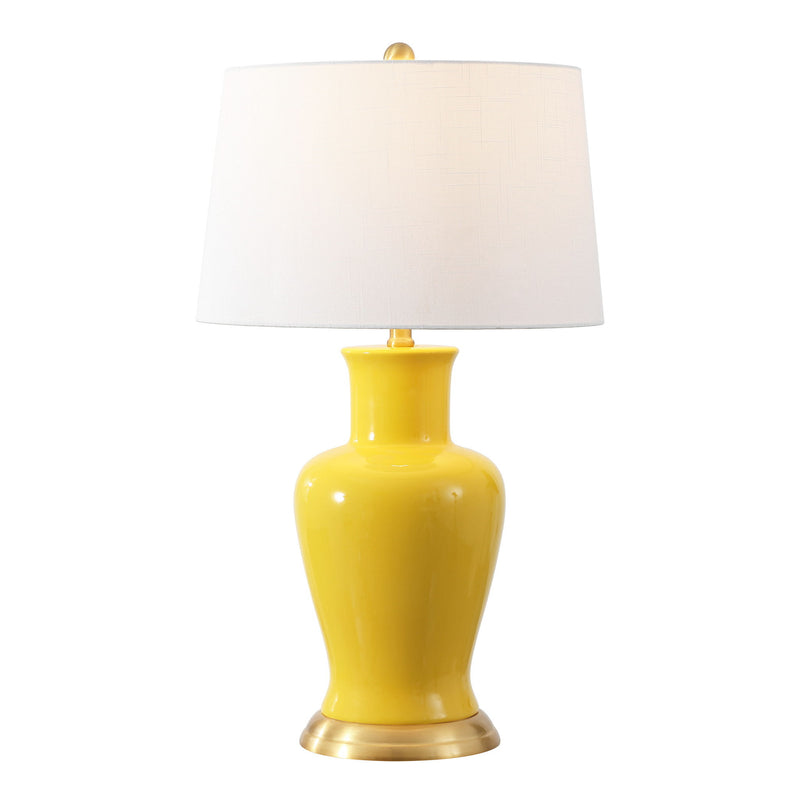 Urn Bedside Lamp With Empire Shade - Yellow