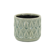 Load image into Gallery viewer, Geometric Round Pot Planter (487478) - Green
