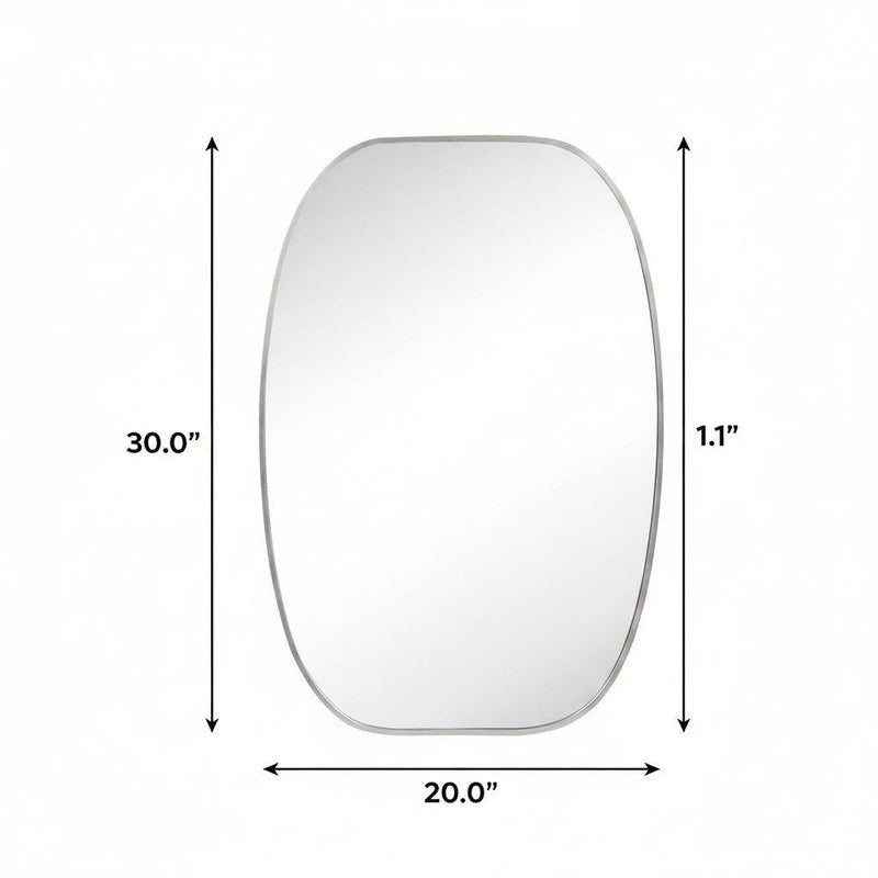 Aluminum Oval Framed Bathroom Vanity Mirror (756113) - Silver