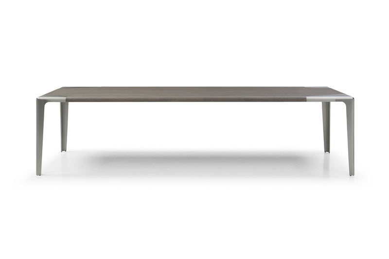 Wood Stainless Steel Dining Table - Gray / Nickel