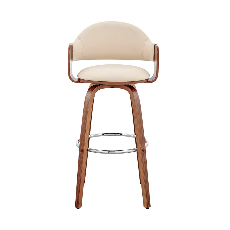Swivel Low Back Bar Height Bar Chair - Cream And Brown