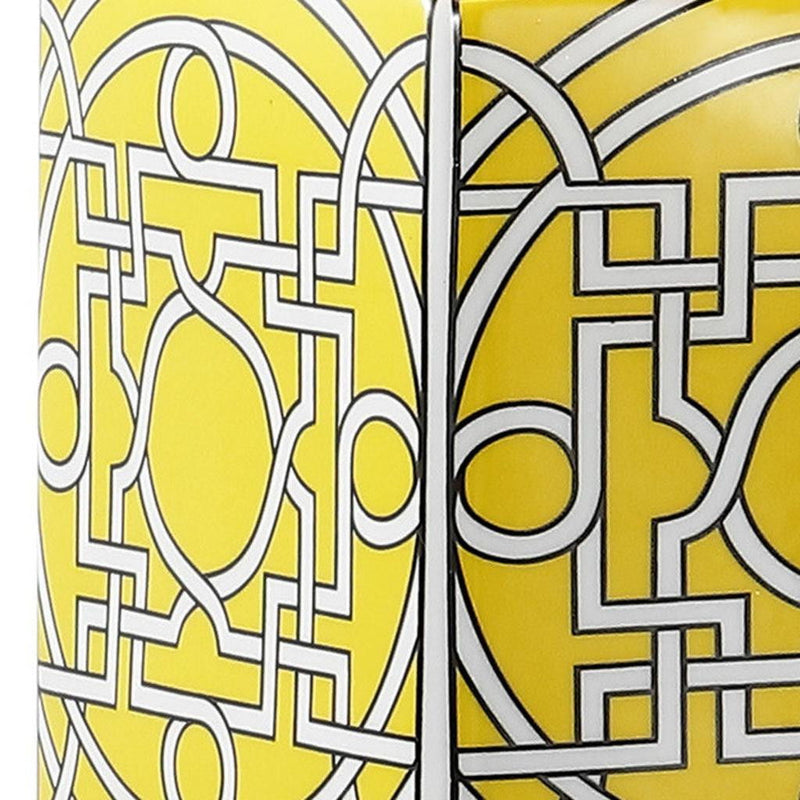 Square Table Lamp LED With Drum Shade - Yellow