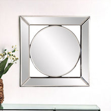 Load image into Gallery viewer, 12" Round in Square Glass Framed Accent Mirror - Pearl Silver
