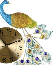 Load image into Gallery viewer, Silent Analog Peacock Novelty Wall Clock (626365) - Blue / Green / Gold
