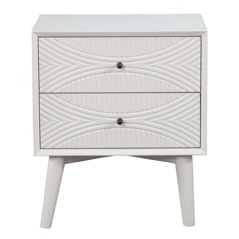 Groovy 1 Drawer Wood Nightstand - White