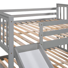 Load image into Gallery viewer, Full Over Full Bunk Bed with Ladder with Slide, Gray (Old SKU :LP000208AAE)
