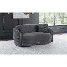 Load image into Gallery viewer, Lorraine - Upholstered Curved Loveseat - Dark Gray
