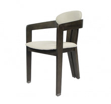 Load image into Gallery viewer, Upholstered Faux Leather Open Back Dining Arm Chair - Dark Gray

