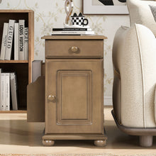 Load image into Gallery viewer, Vintage Flip Top Side Table With USB Ports
