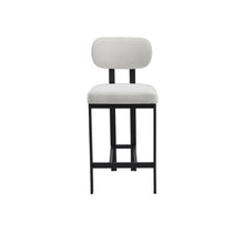 Load image into Gallery viewer, Fabric Metal Counter Height Bar Chairs (Set of 2) - White / Black

