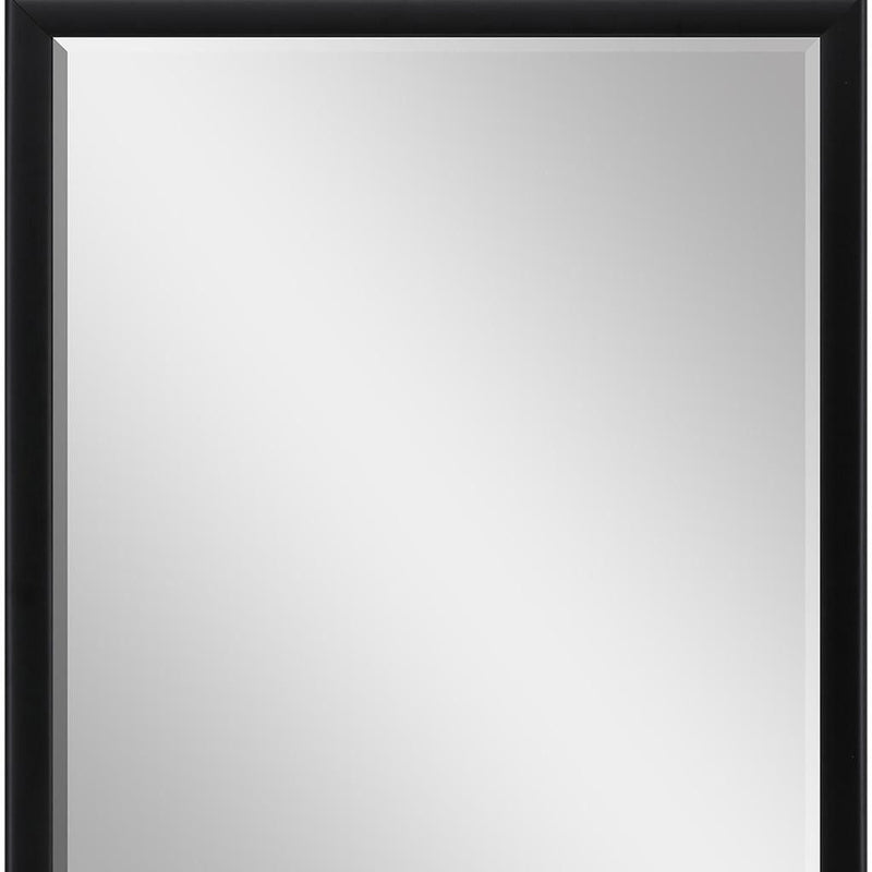42" Solid Wood Framed Accent Mirror - Black