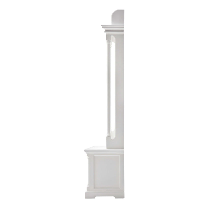 Classic Hall Tree Coat Rack With Drawers - White