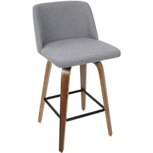 Load image into Gallery viewer, Toriano - Mid Century Modern Fixed Height Counter Stool &amp; Square Footrest (Set of 2)
