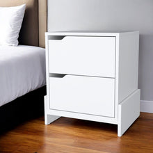 Load image into Gallery viewer, 20" Wood Two Drawer Nightstand - White
