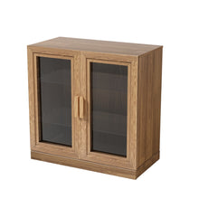 Load image into Gallery viewer, 31" Glass Door Accent Cabinet With Three Shelves - Natural And Clear
