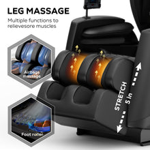Load image into Gallery viewer, Massage Chair Recliner With Zero Gravity With Full Body Air Pressure - Black
