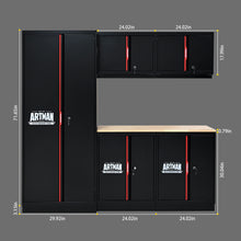 Load image into Gallery viewer, Steel Filing Cabinet With Compartments For Office Use, Storage, File Storage, Archives, And High And Low Cabinets - Black / Red
