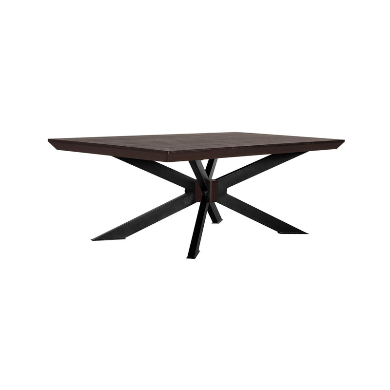 55" Solid Wood And Metal Coffee Table - Brown And Black