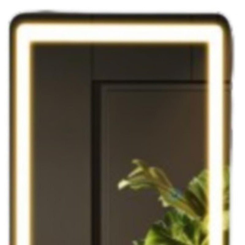 Aluminum Lighted Wall Mounted And Freestanding Framed Full Length Mirror - Silver