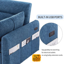 Load image into Gallery viewer, Pull Out Sleep Sofa Bed Loveseats Sofa Couch With Adjsutable Backrest, Storage Pockets, 2 Soft Pillows, USB Ports For Living Room, Bedroom, Apartment, Office
