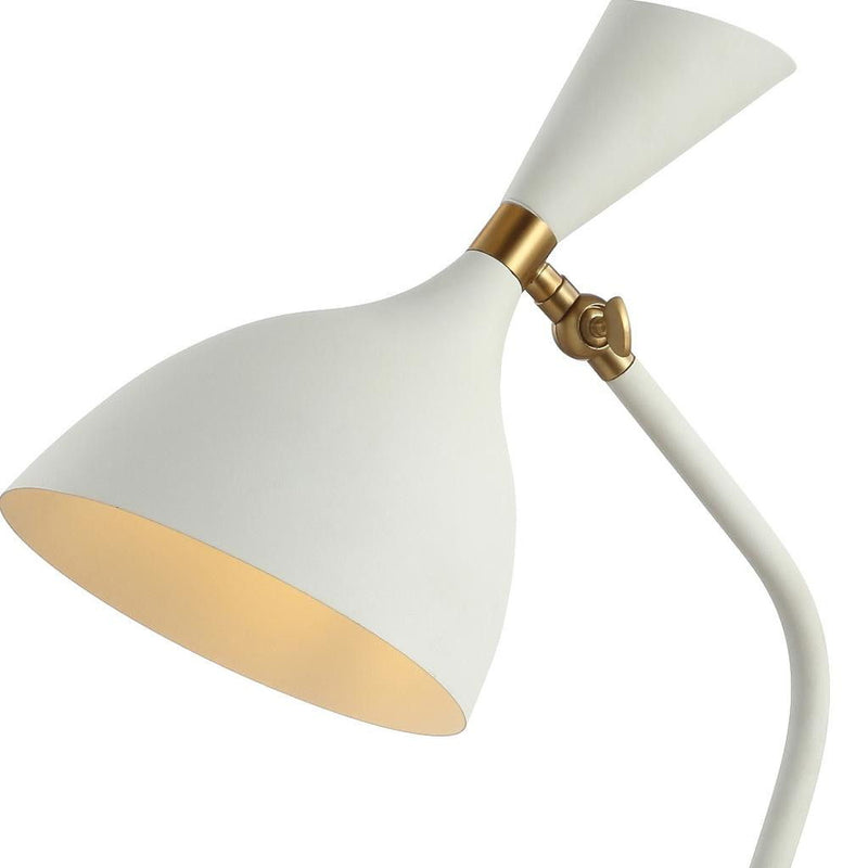 Table Lamp LED With Bell Shade - White
