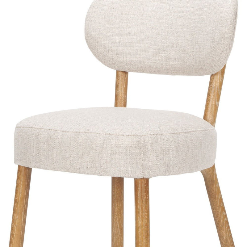 Upholstered Fabric Open Back Dining Side Chair - Beige