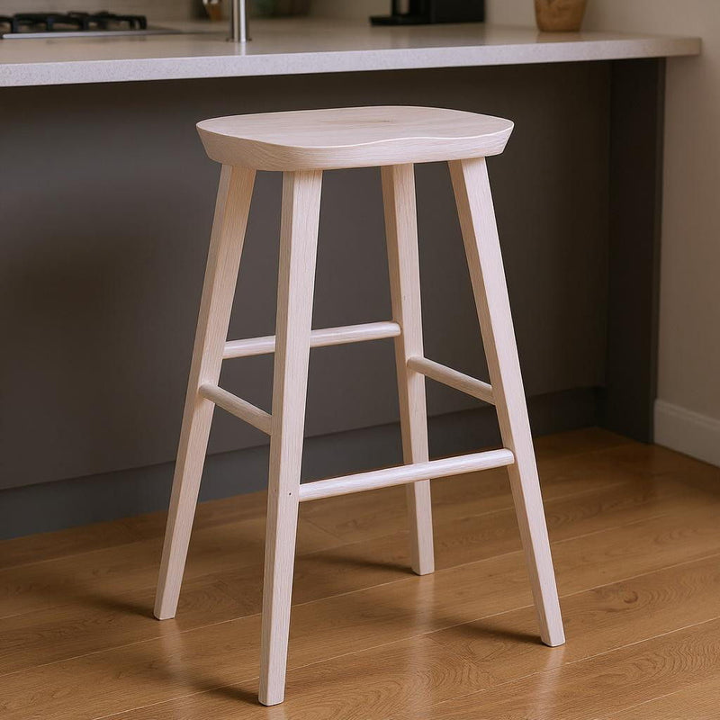 Backless Bar Height Bar Chair - White
