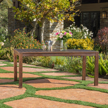 Load image into Gallery viewer, Acacia Wood Outdoor Dining Table With Slatted Top - Dark Brown
