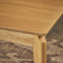 Load image into Gallery viewer, Mid Century Dining Table, Rubberwood With Walnut Veneer - Natural Oak
