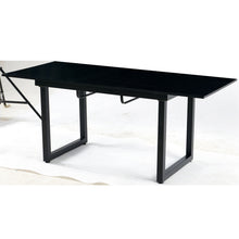 Load image into Gallery viewer, Square Extendable Dining Table With Metal Leg, Modern Space Saving Kitchen Table For Living Room
