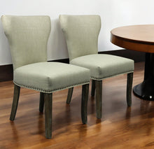 Load image into Gallery viewer, Upholstered Fabric Dining Parsons Chairs (Set of 2) - Ivory / Brown
