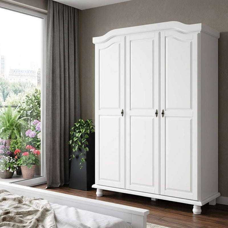 Solid Wood Three Door Combo Dresser (764723) - White