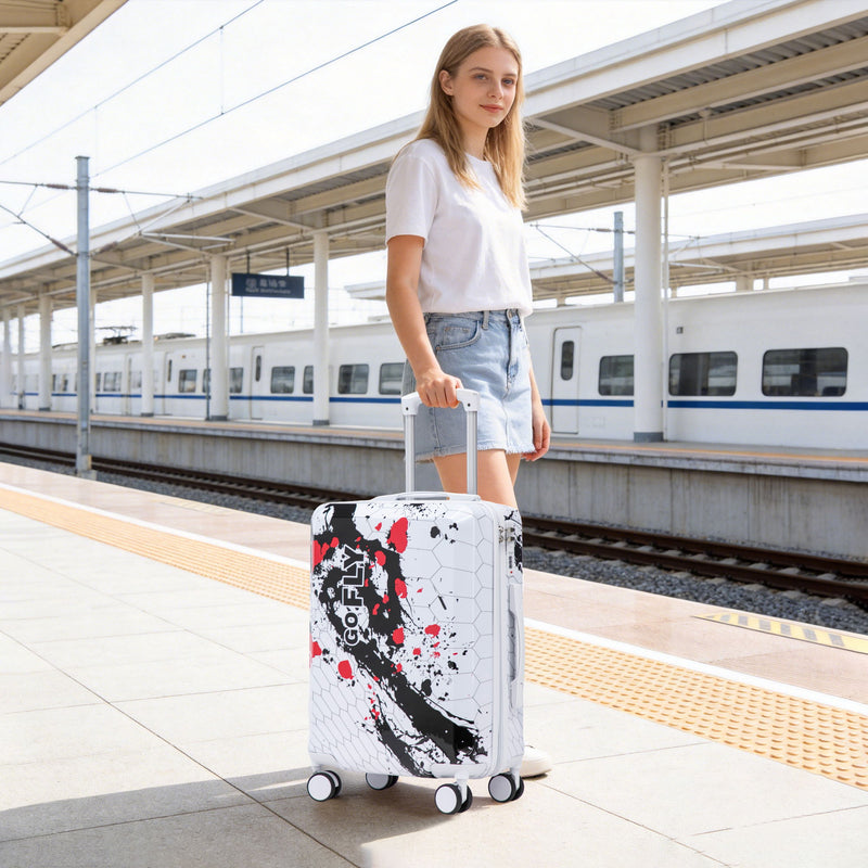 Luggage With Combination Lock, Lightweight Carry-On Suitcase