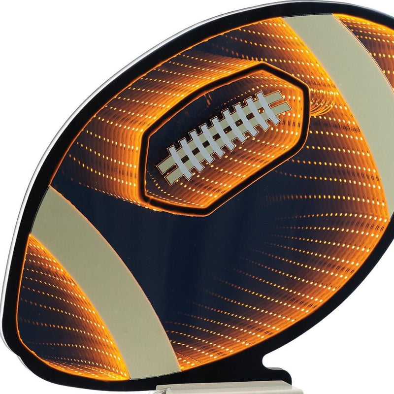 Football Tabletop Sign With LED - Black / Orange / White