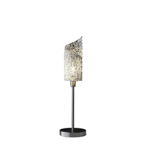Load image into Gallery viewer, Bedside Table Lamp With White Swirl Novelty Shade - Silver

