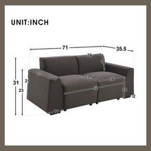 Load image into Gallery viewer, [VIDEO provided] [New] 71*35.5&quot; Modern Linen Fabric Sofa,Stylish and Minimalist 2-3 Seat Couch,Easy to Install,Exquisite Loveseat with Wide Armrests for Living Room,Bedroom,Apartment,Office,2 Colors
