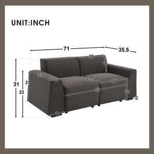 [VIDEO provided] [New] 71*35.5" Modern Linen Fabric Sofa,Stylish and Minimalist 2-3 Seat Couch,Easy to Install,Exquisite Loveseat with Wide Armrests for Living Room,Bedroom,Apartment,Office,2 Colors