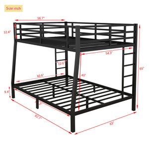 Metal Full XL over Queen Bunk Bed for Teens and Adults,Space-Saving/Noise Reduced/No Box Spring Needed, Old SKU W1307S00015(Expect arrive date 2024/3/24)