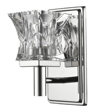 Load image into Gallery viewer, Arabella 1-Light Polished Sconce With Pressed Crystal Shade - Nickel
