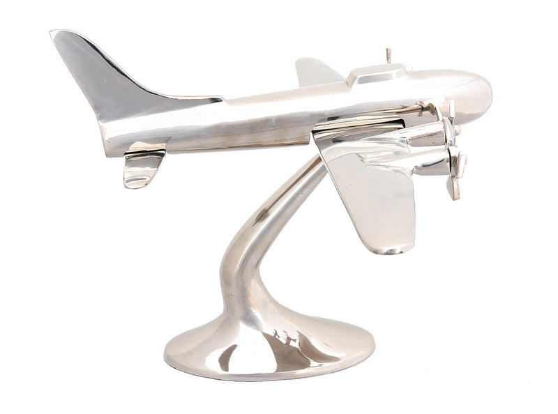 Hand Painted Model Airplane Tabletop Sculpture (364195) - Nickel