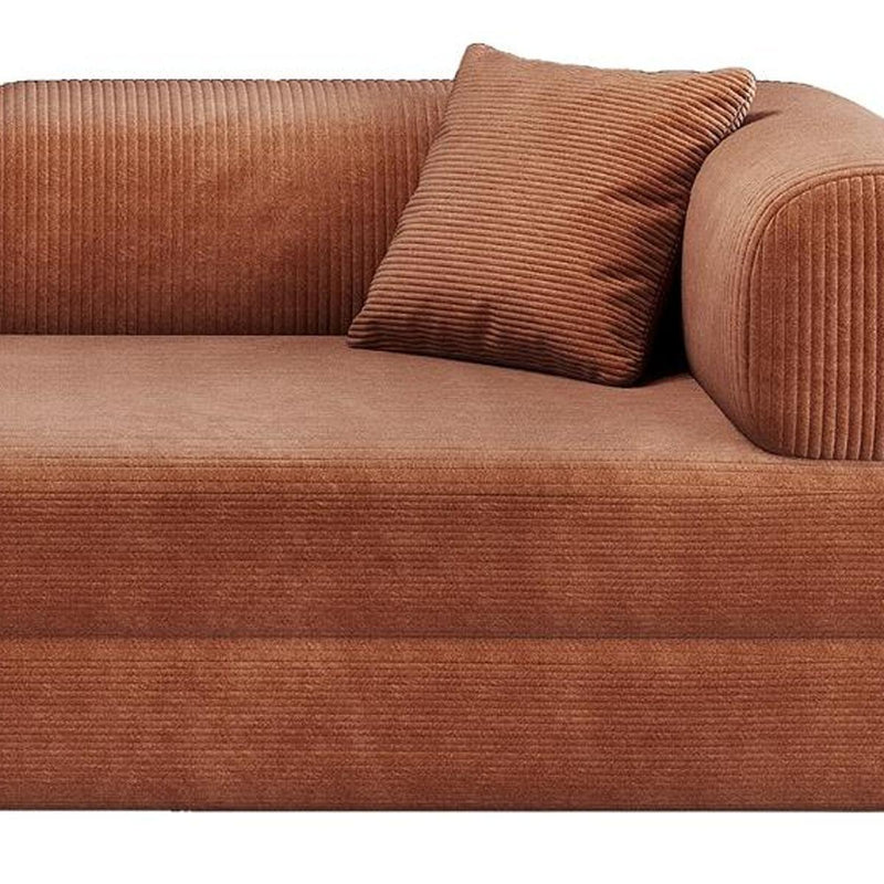 Corduroy Convertible Futon Sleeper Sofa - Brown