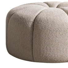 Load image into Gallery viewer, Tufted Boucle Tufted Round Ottoman - Taupe

