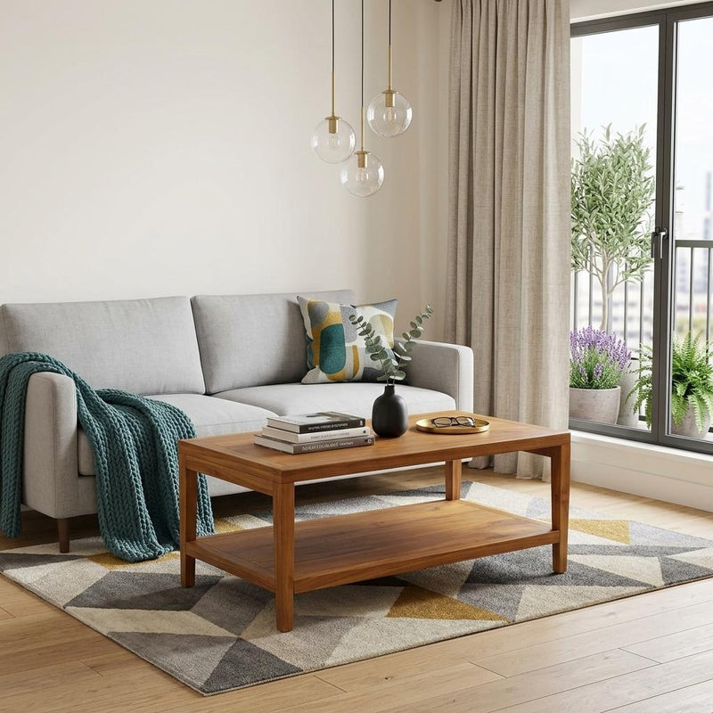 Solid Wood Coffee Table - Brown