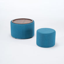 Load image into Gallery viewer, Nesting Ottomans, Round Coffee Table &amp; Bench With Tray (Set of 2)
