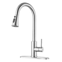 Load image into Gallery viewer, Classic High Arc Kitchen Faucet With Pull Down Sprayer, Stainless Steel - Brushed Nickel
