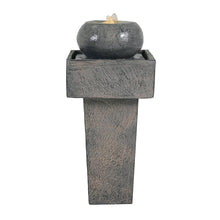 Load image into Gallery viewer, Minimalist Column Fountain With LED Lighting, Outdoor Decor For Patio, Porch And Garden - Gray
