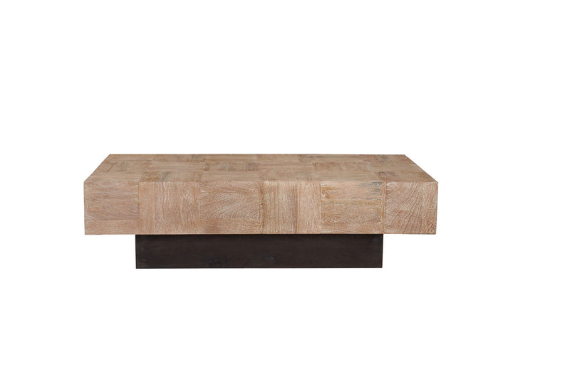 Wood Block Coffee Table (Set of 2) - Natural / Brown