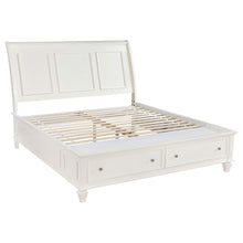 Load image into Gallery viewer, Dennis - Eastern King Storage Panel Bed With Carved Headboard And Built In Drawers - Cream White
