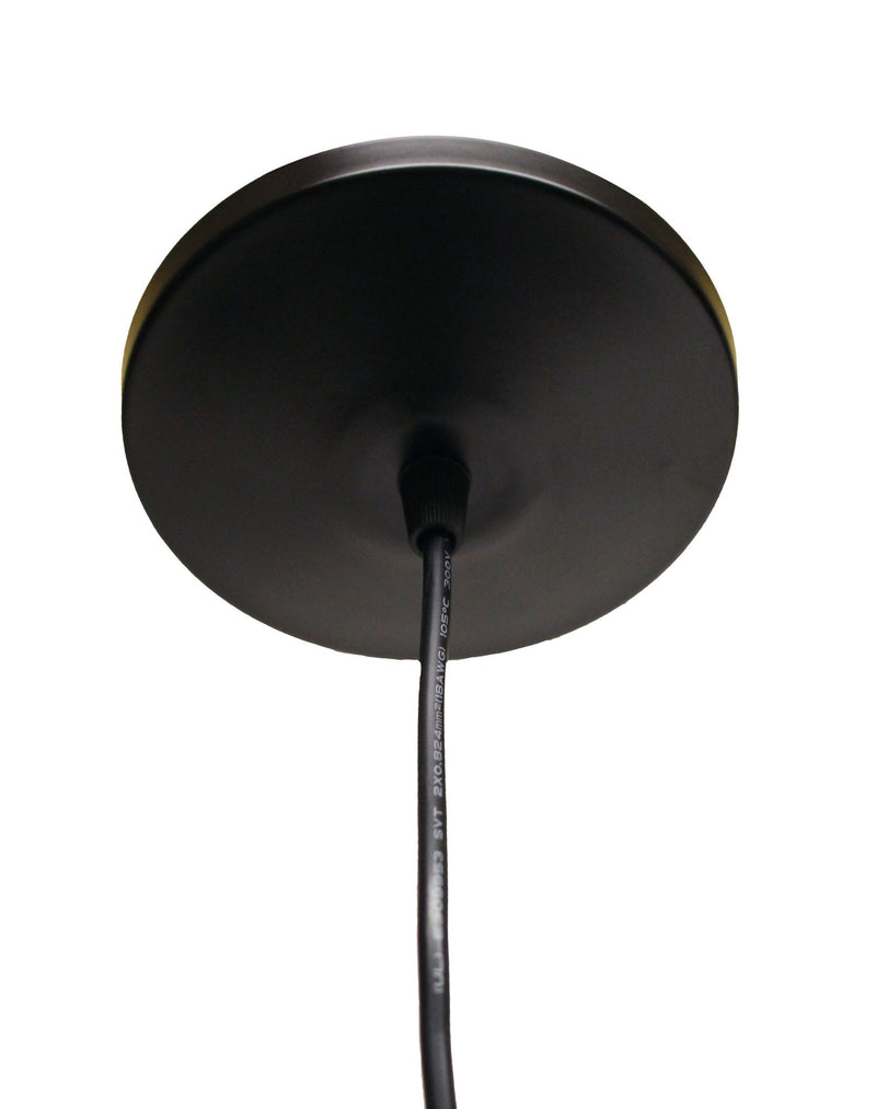 Bulb Three Light Metal Chandelier - Black